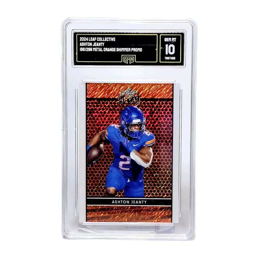 Ashton Jeanty GEM MINT 10  Leaf Collective Metal Orange Shimmer Promo /299 POP 1